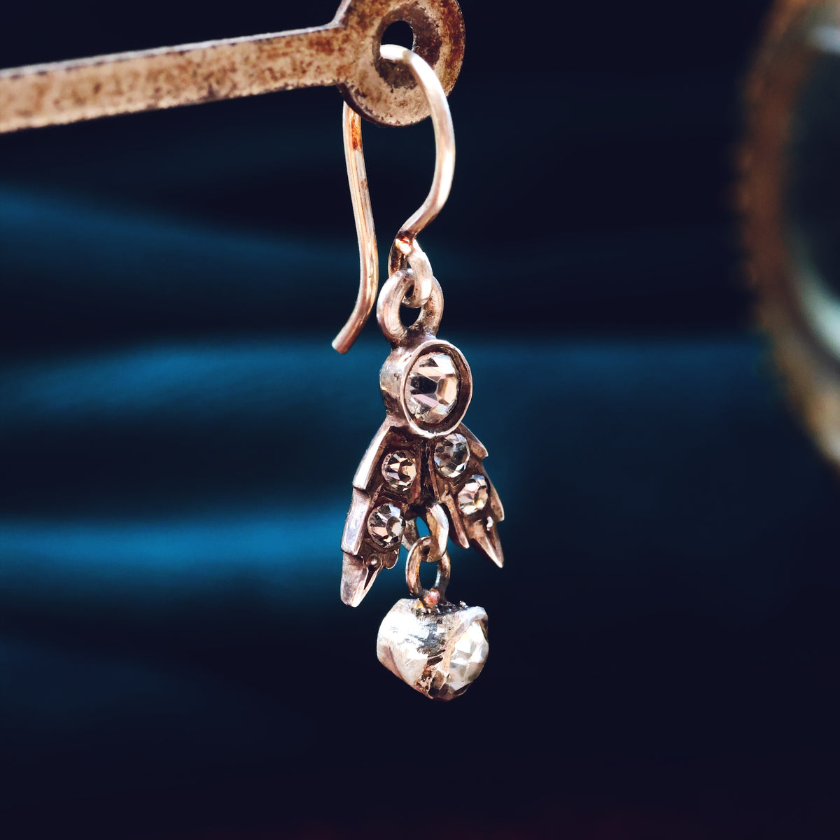 Victorian Paste & Silver Drop Earrings