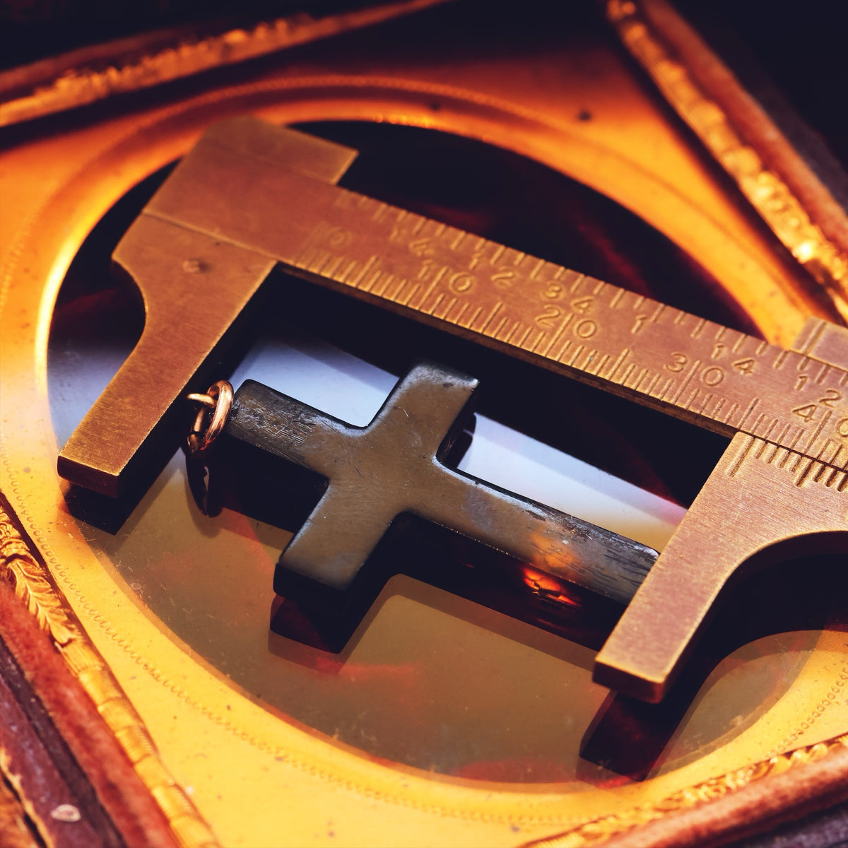 Antique Victorian Pique Tortoiseshell Cross