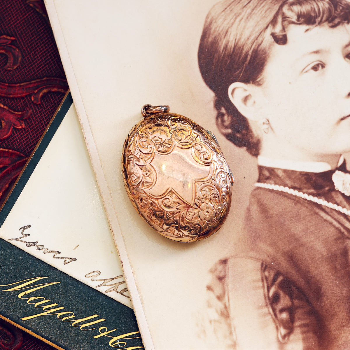 Victorian 'Roses for LOVE' Rose Gold Locket