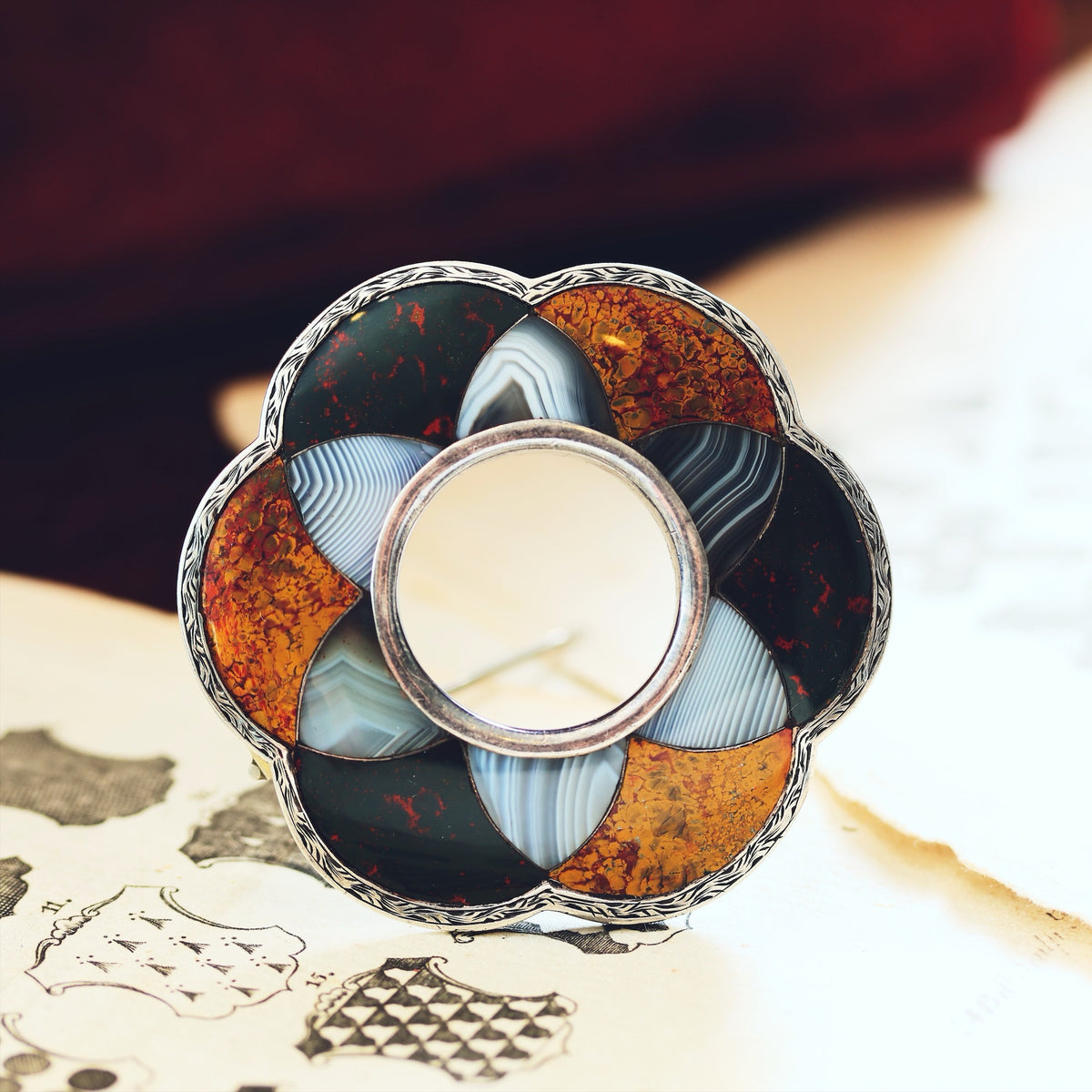 Splendid Victorian Scottish Specimen Agate Brooch