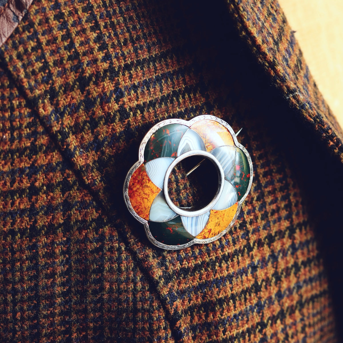 Victorian Scottish Specimen Agate Brooch