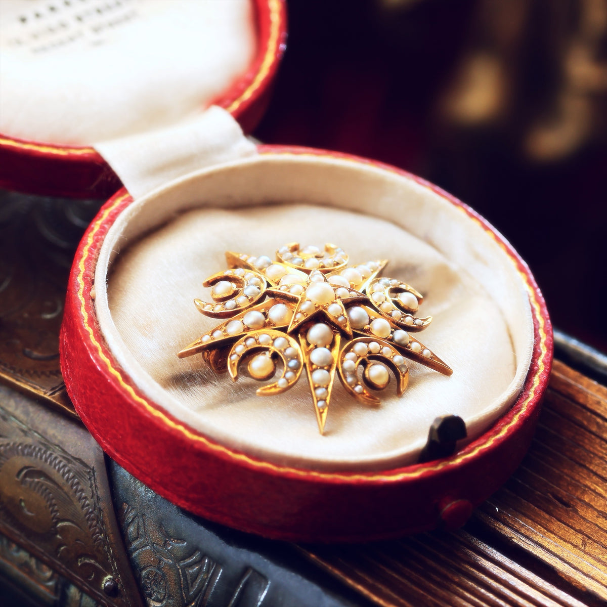 Victorian Seed Pearl Convertible Star Pendant/Brooch