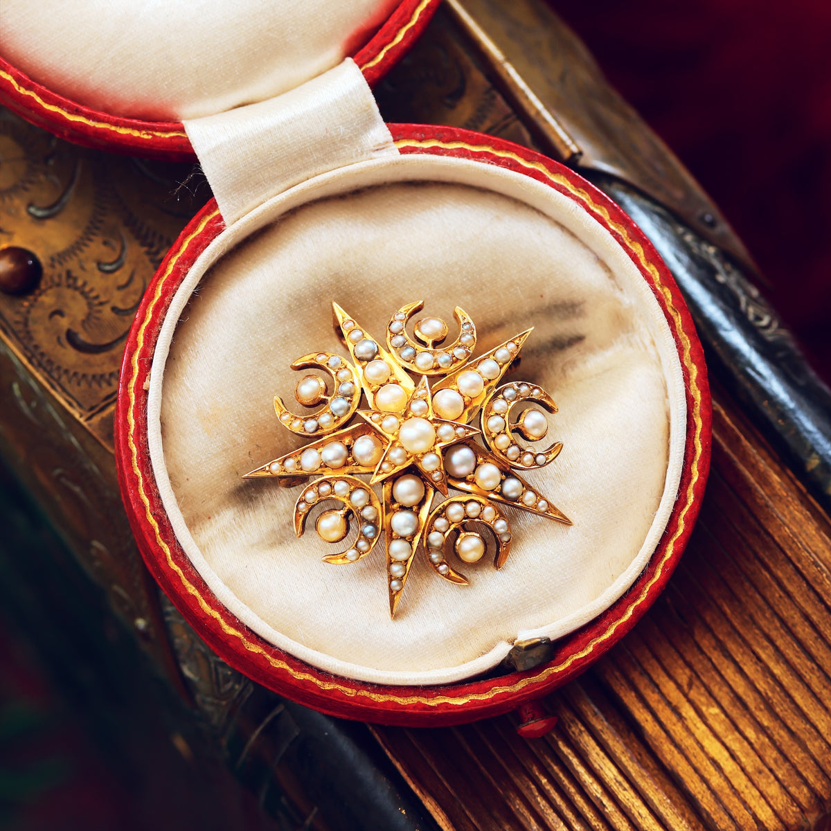 Victorian Seed Pearl Convertible Star Pendant/Brooch