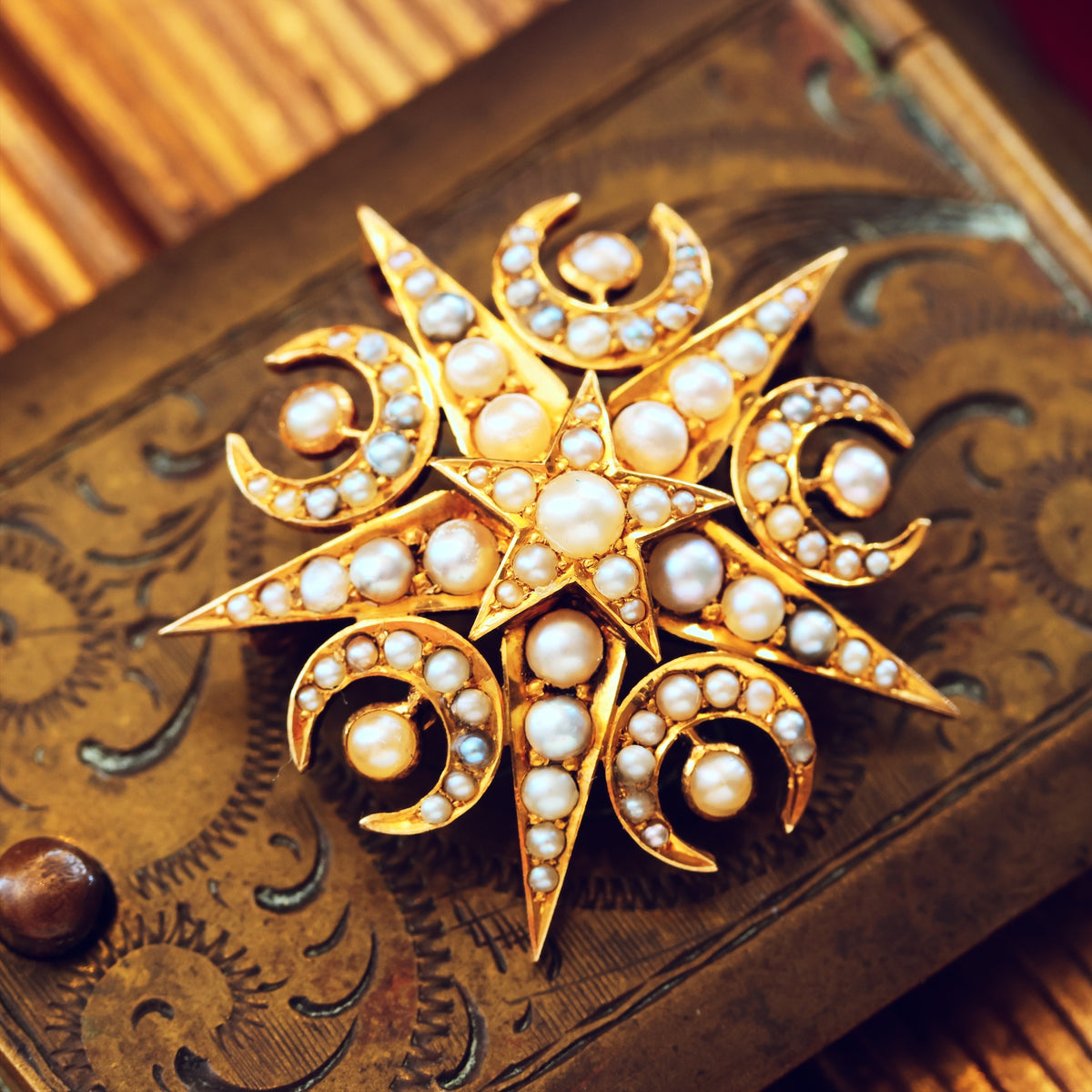Victorian Seed Pearl Convertible Star Pendant/Brooch