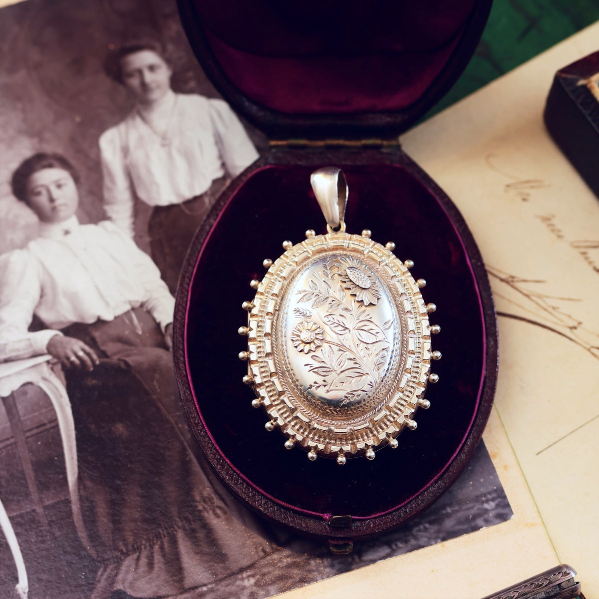 Victorian Silver Applique Aesthetic Revival Locket