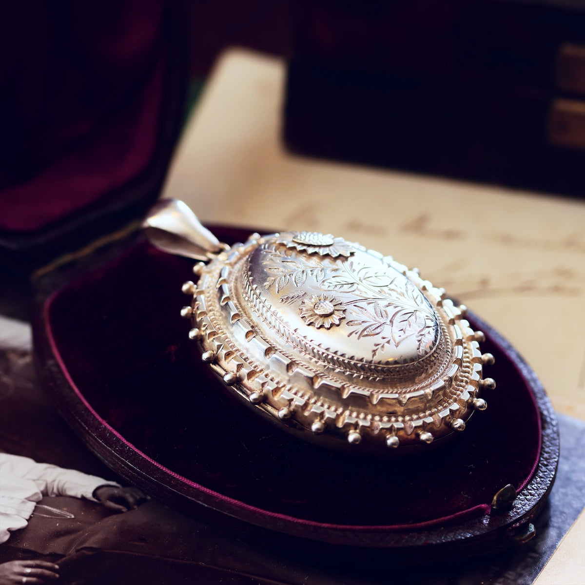 Victorian Silver Applique Aesthetic Revival Locket