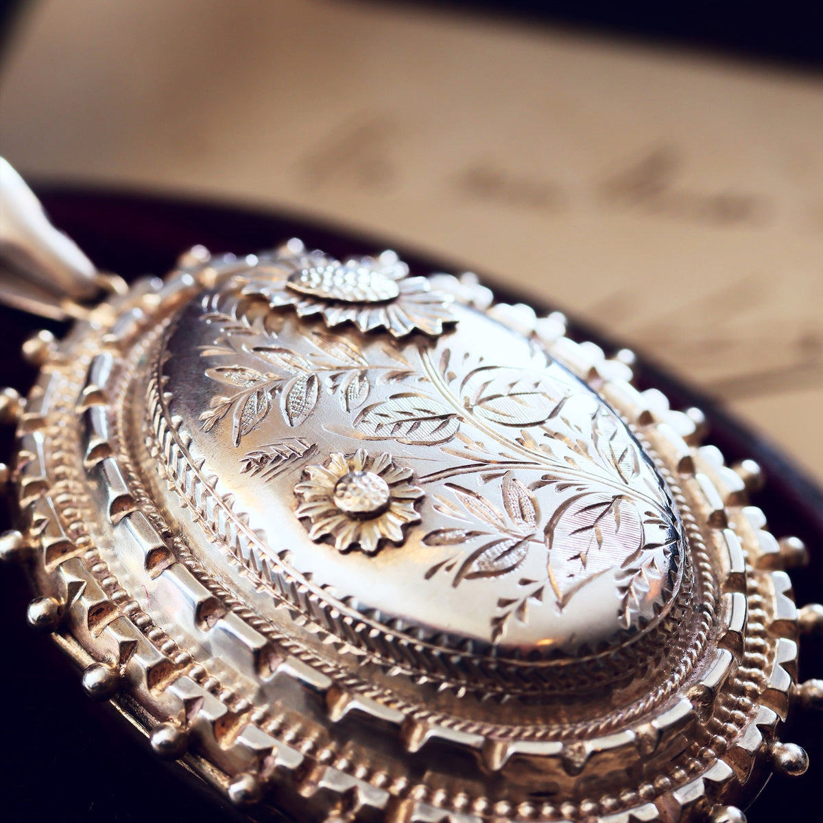 Victorian Silver Applique Aesthetic Revival Locket