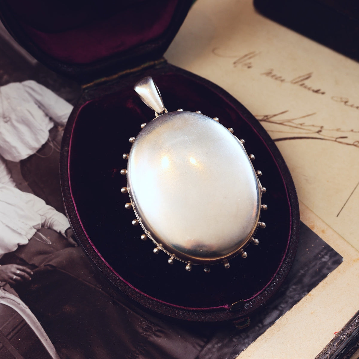 Victorian Silver Applique Aesthetic Revival Locket