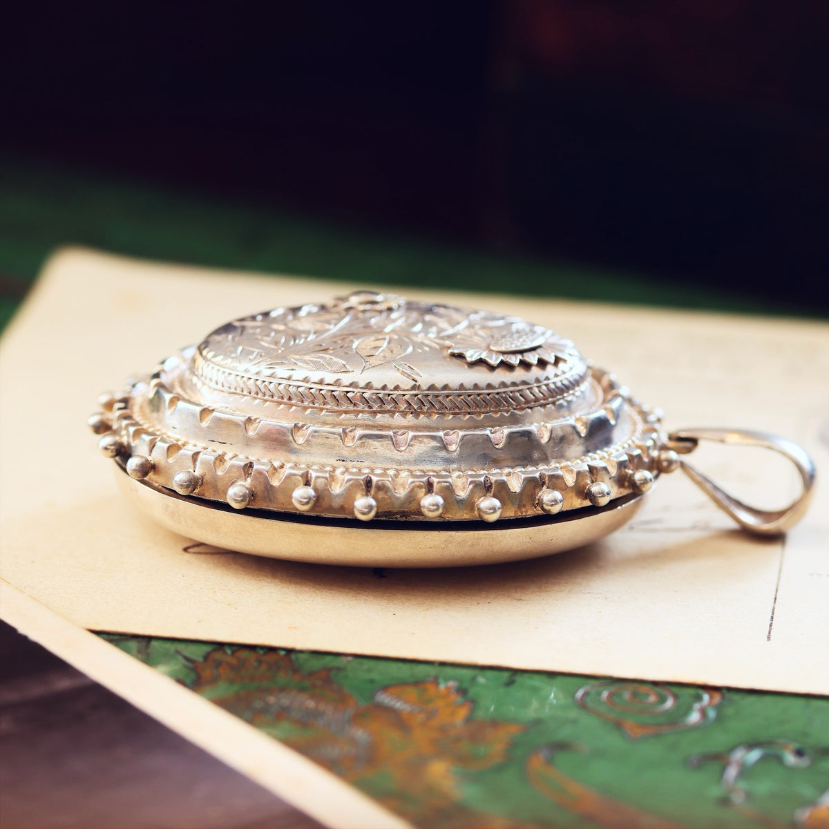Victorian Silver Applique Aesthetic Revival Locket