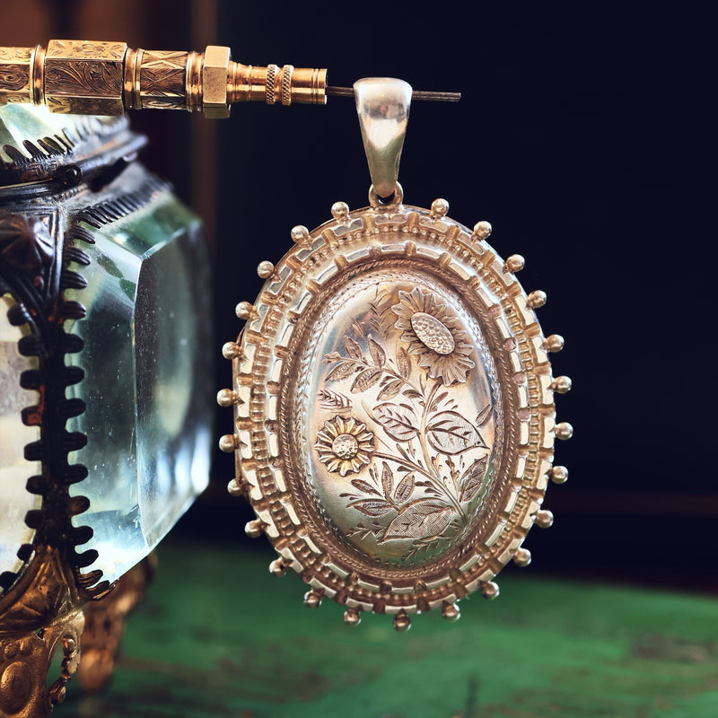Victorian Silver Applique Aesthetic Revival Locket