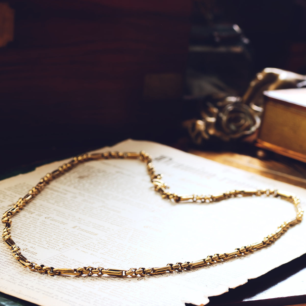 Antique Victorian Silver Gilt Chain Necklace