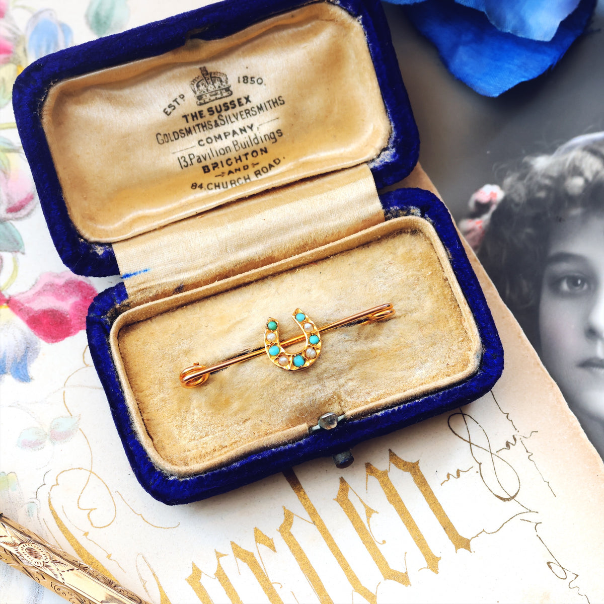 Sentimental Victorian Lucky Horseshoe Pin
