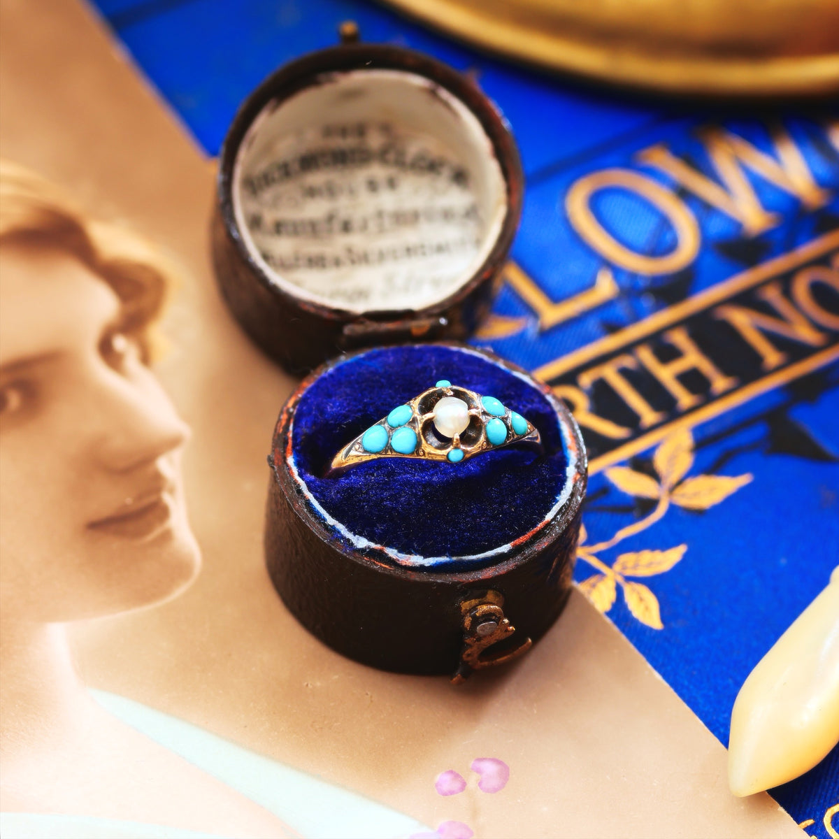Antique Victorian Turquoise 'Forget me not' Ring