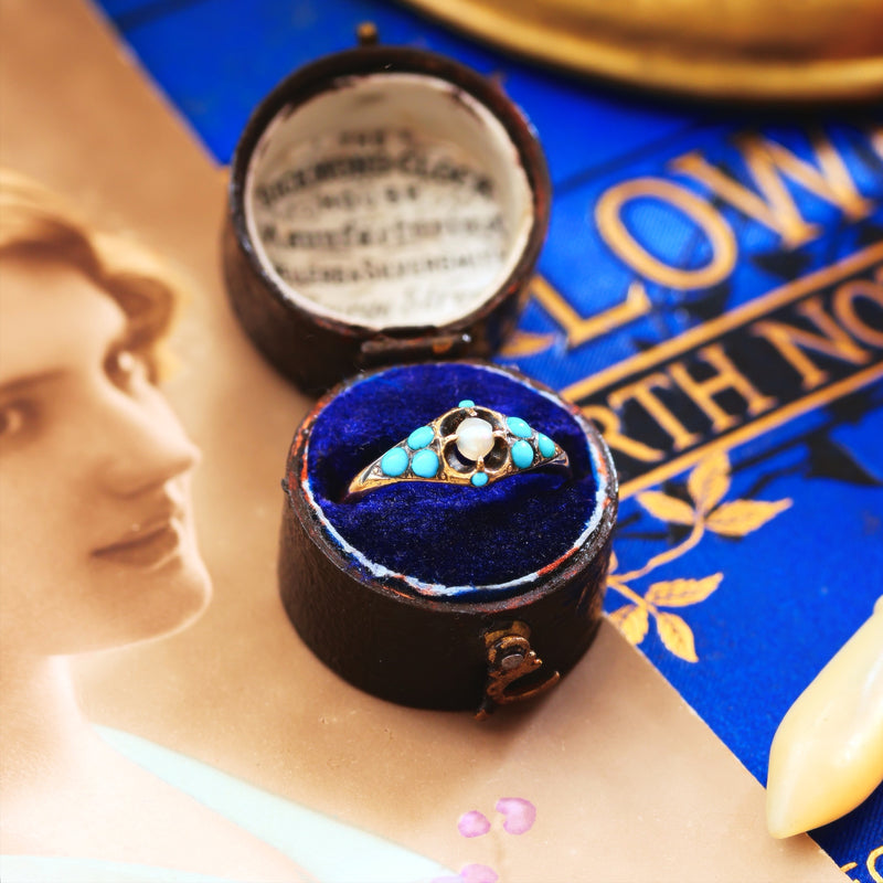 Antique Victorian Turquoise 'Forget me not' Ring