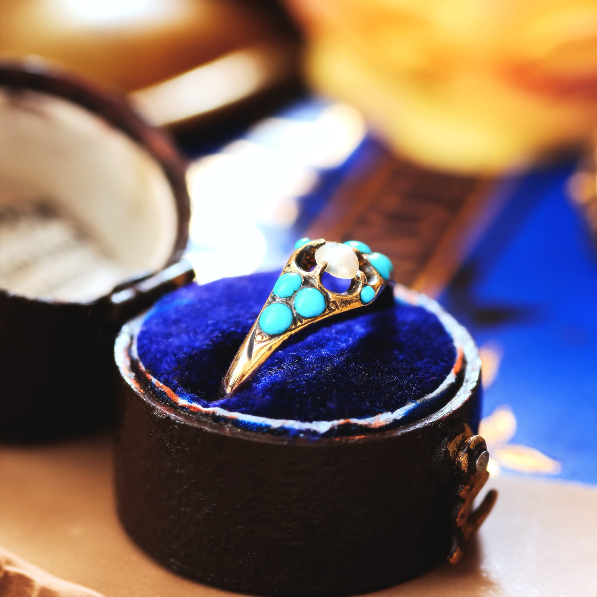 Fond Love Victorian Turquoise 'Forget me not' Ring
