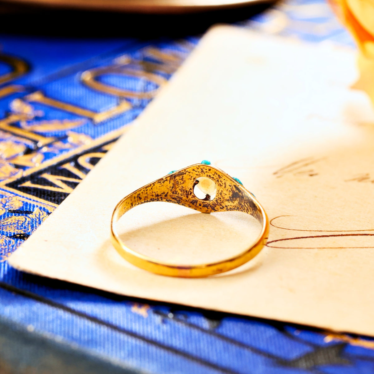 Fond Love Victorian Turquoise 'Forget me not' Ring