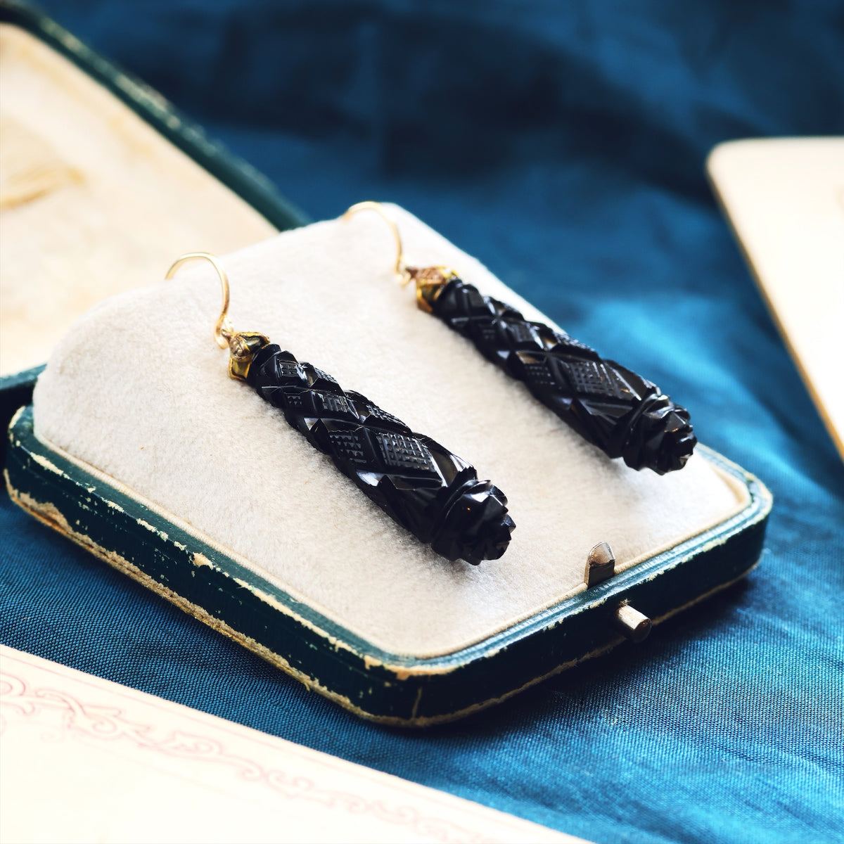 Antique Victorian Whitby Jet Earrings