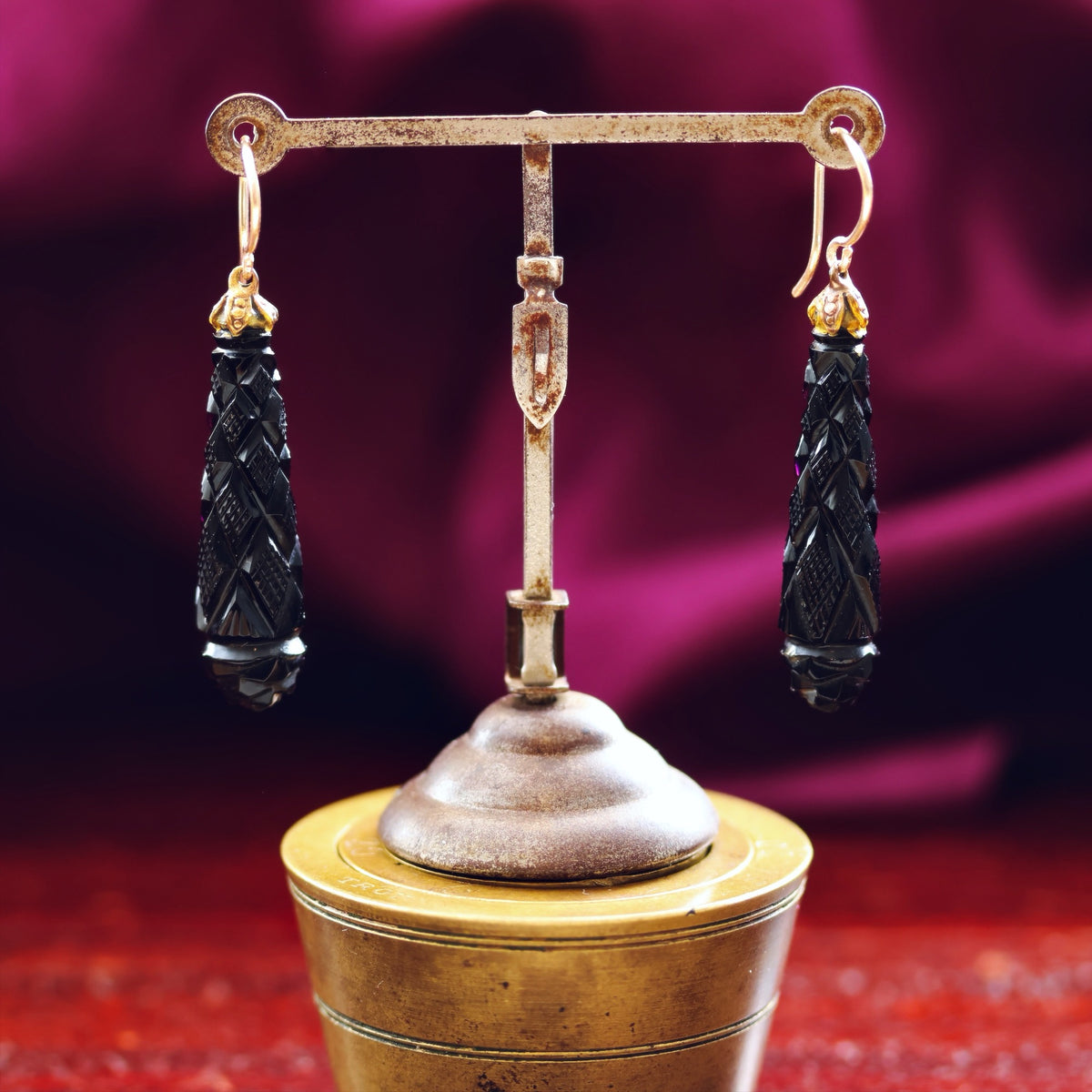 Antique Victorian Whitby Jet Earrings