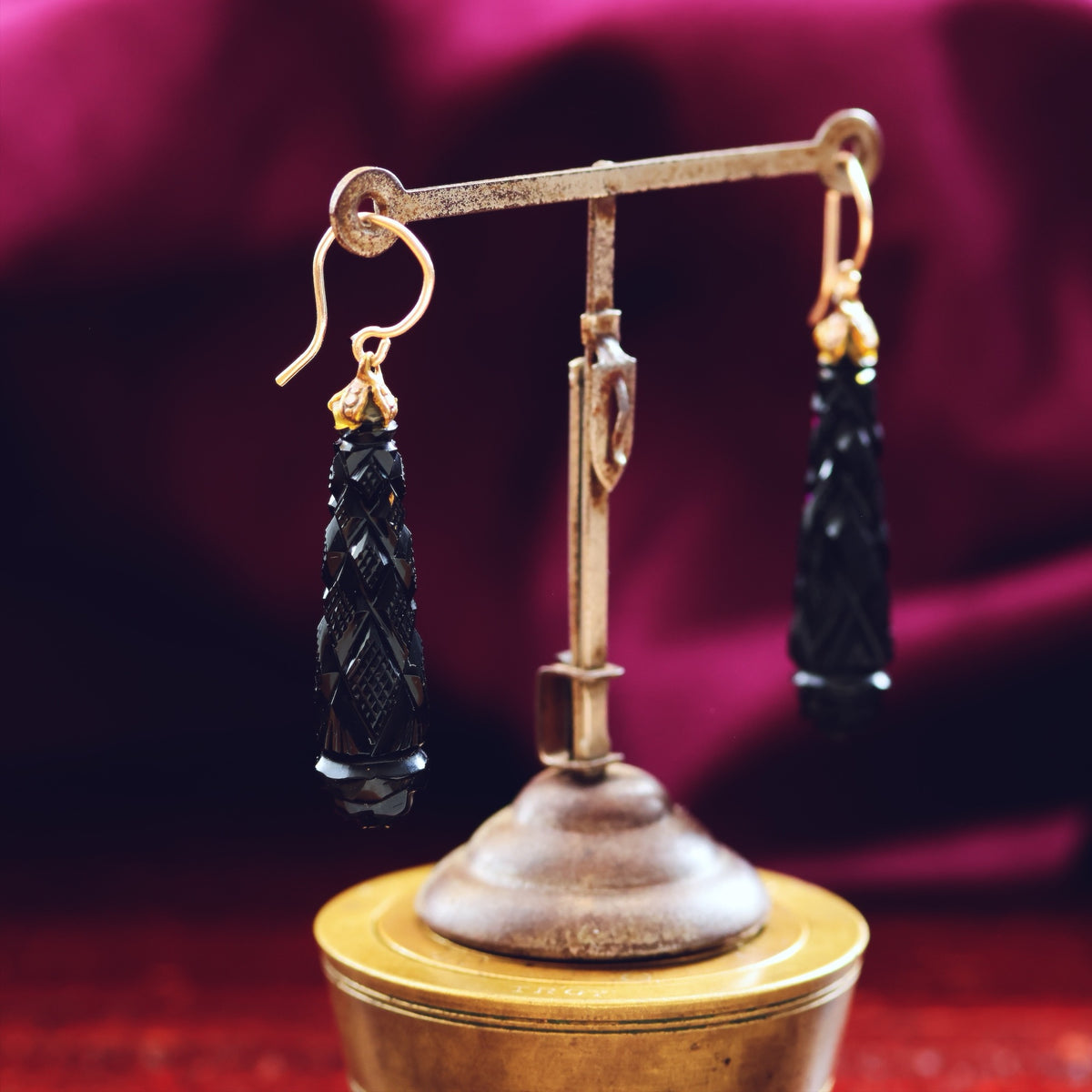 Antique Victorian Whitby Jet Earrings