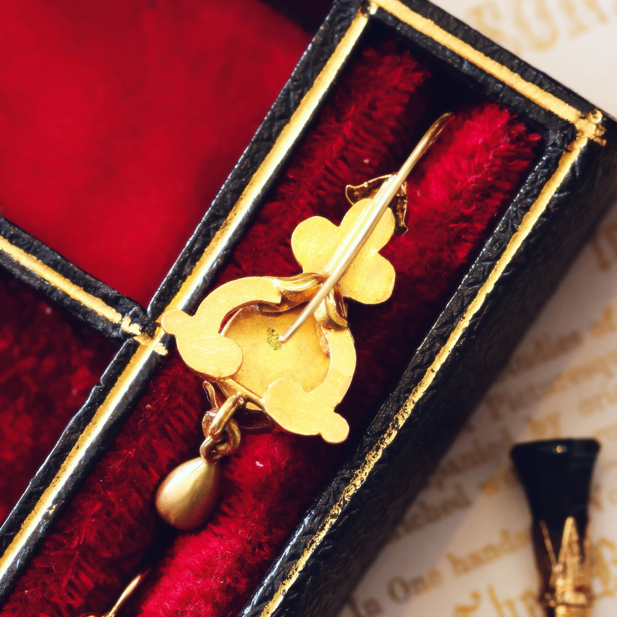 Dramatic Victorian Gothic Garnet Earrings