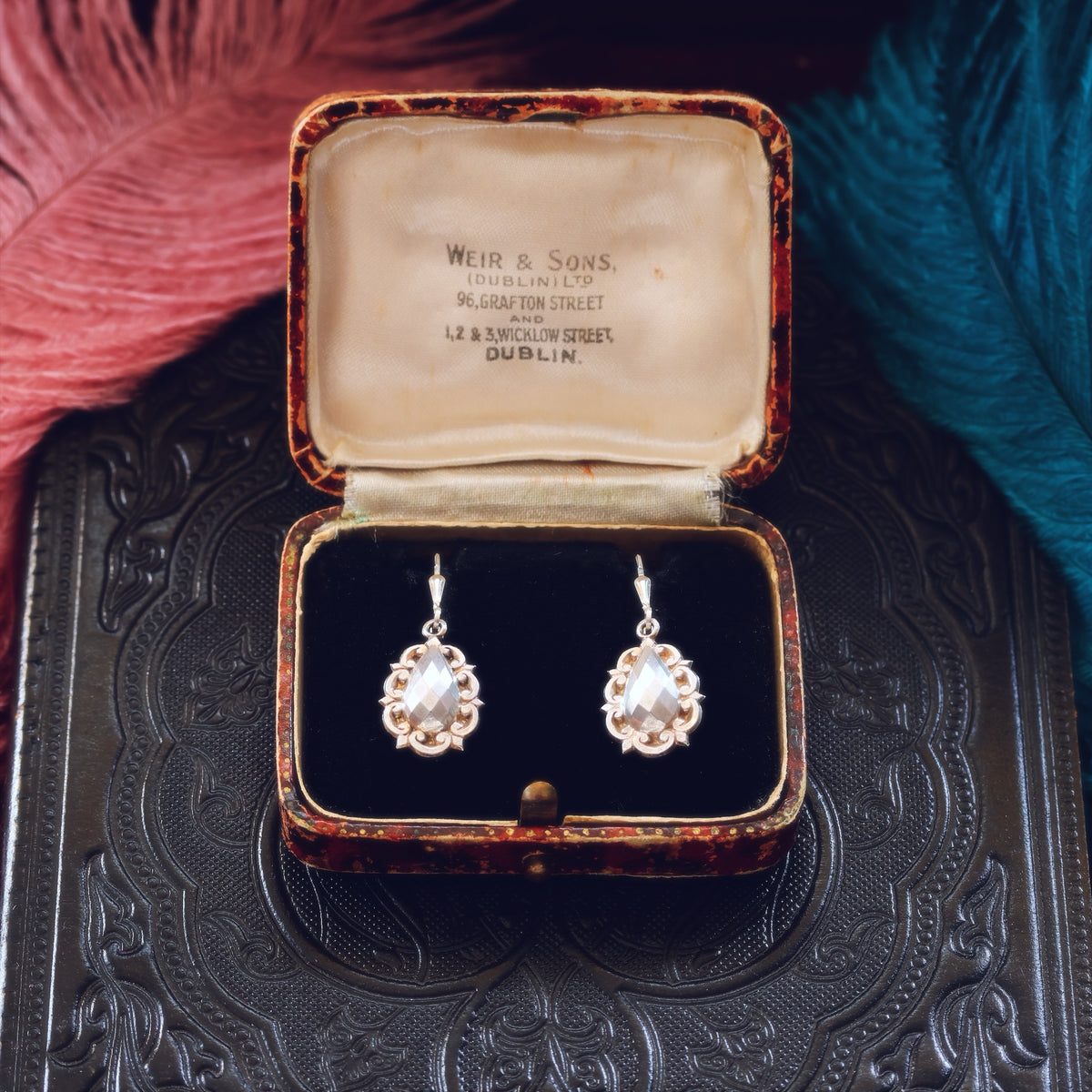 Adorable Victorian Silver Faceted Drop Earrings
