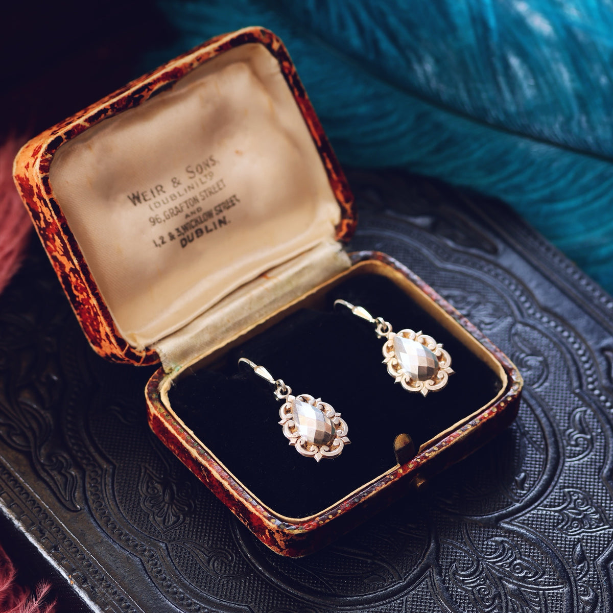 Adorable Victorian Silver Faceted Drop Earrings
