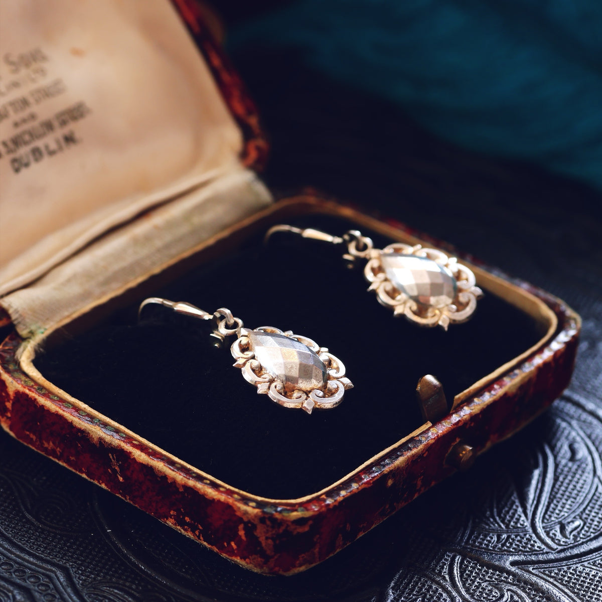 Adorable Victorian Silver Faceted Drop Earrings