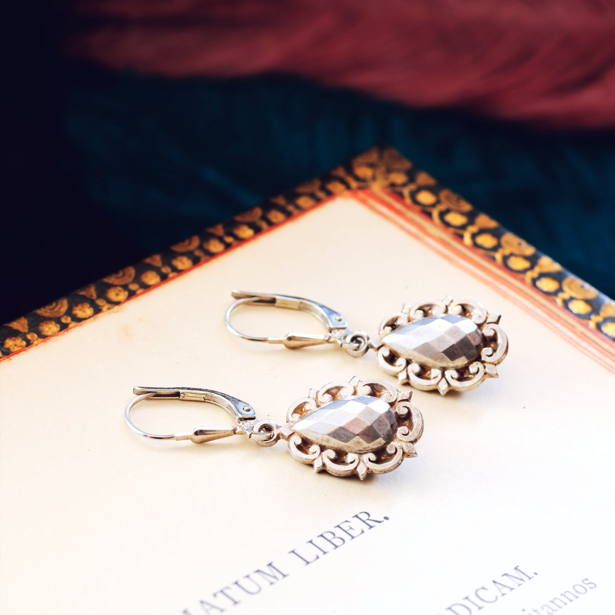 Adorable Victorian Silver Faceted Drop Earrings