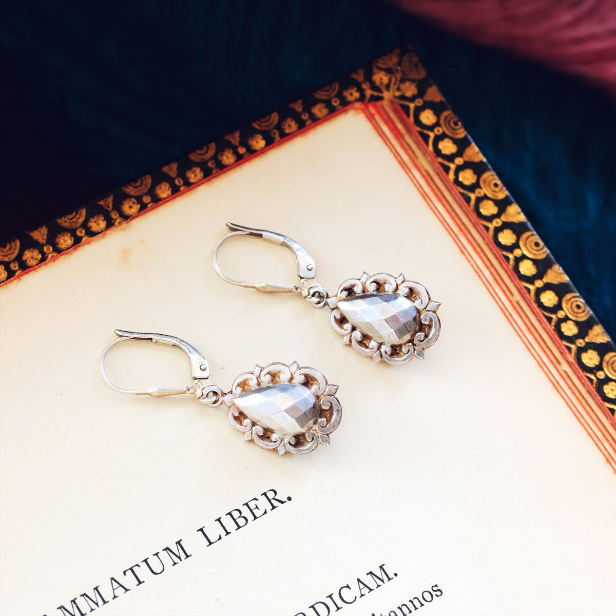 Adorable Victorian Silver Faceted Drop Earrings