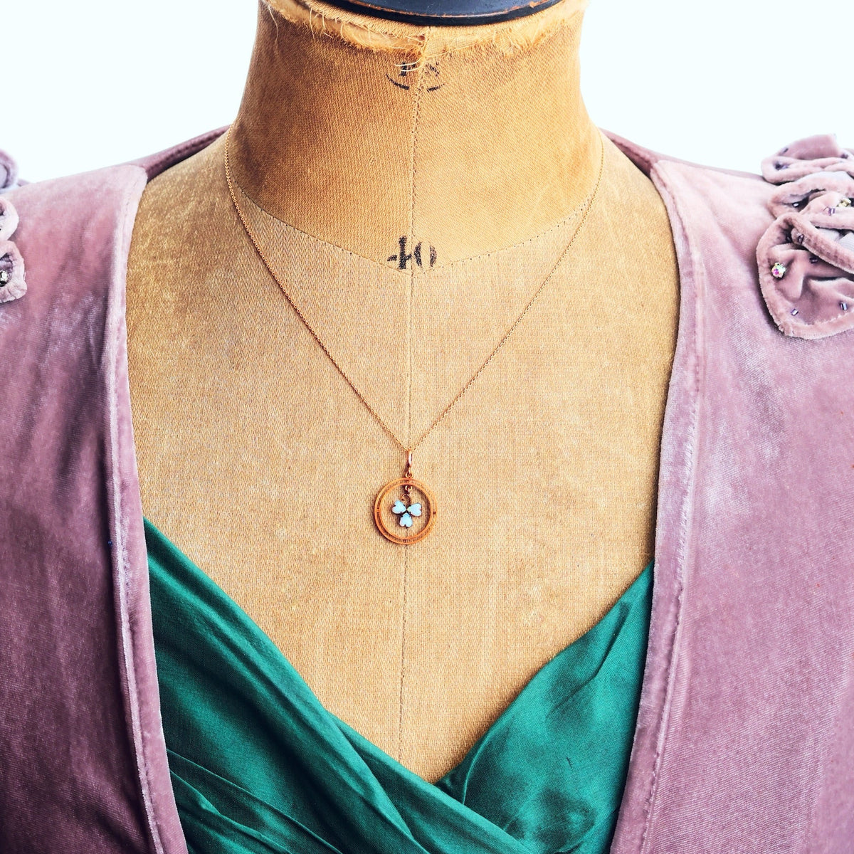 Sweetheart Antique Edwardian Shamrock Opal Pendant