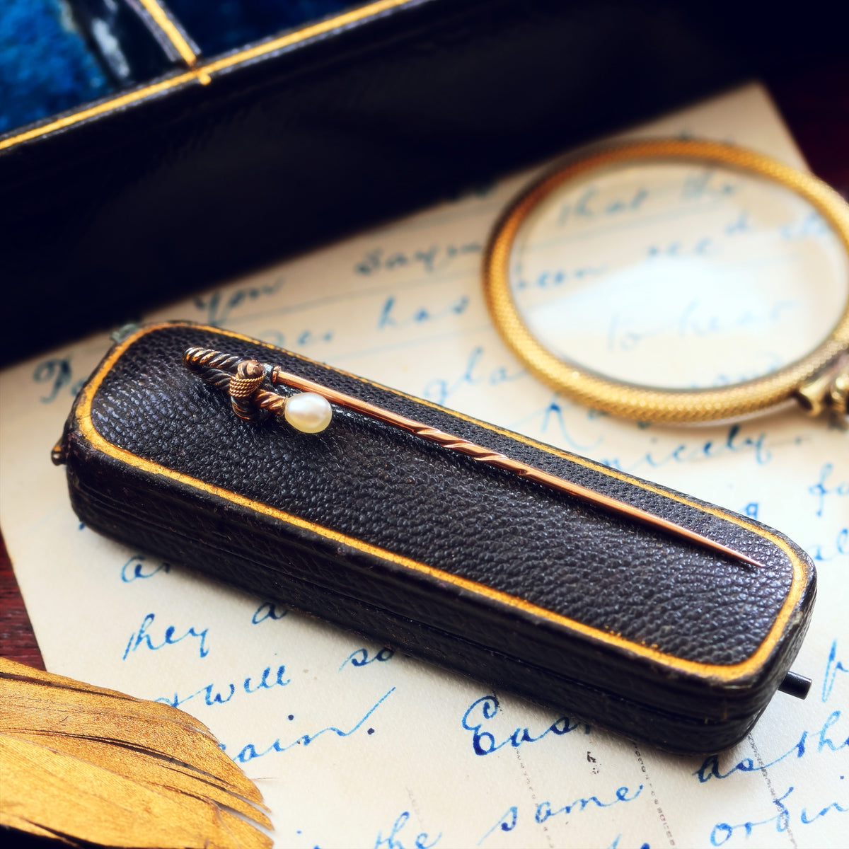 Diminutive Antique Wild Pearl Stick Pin