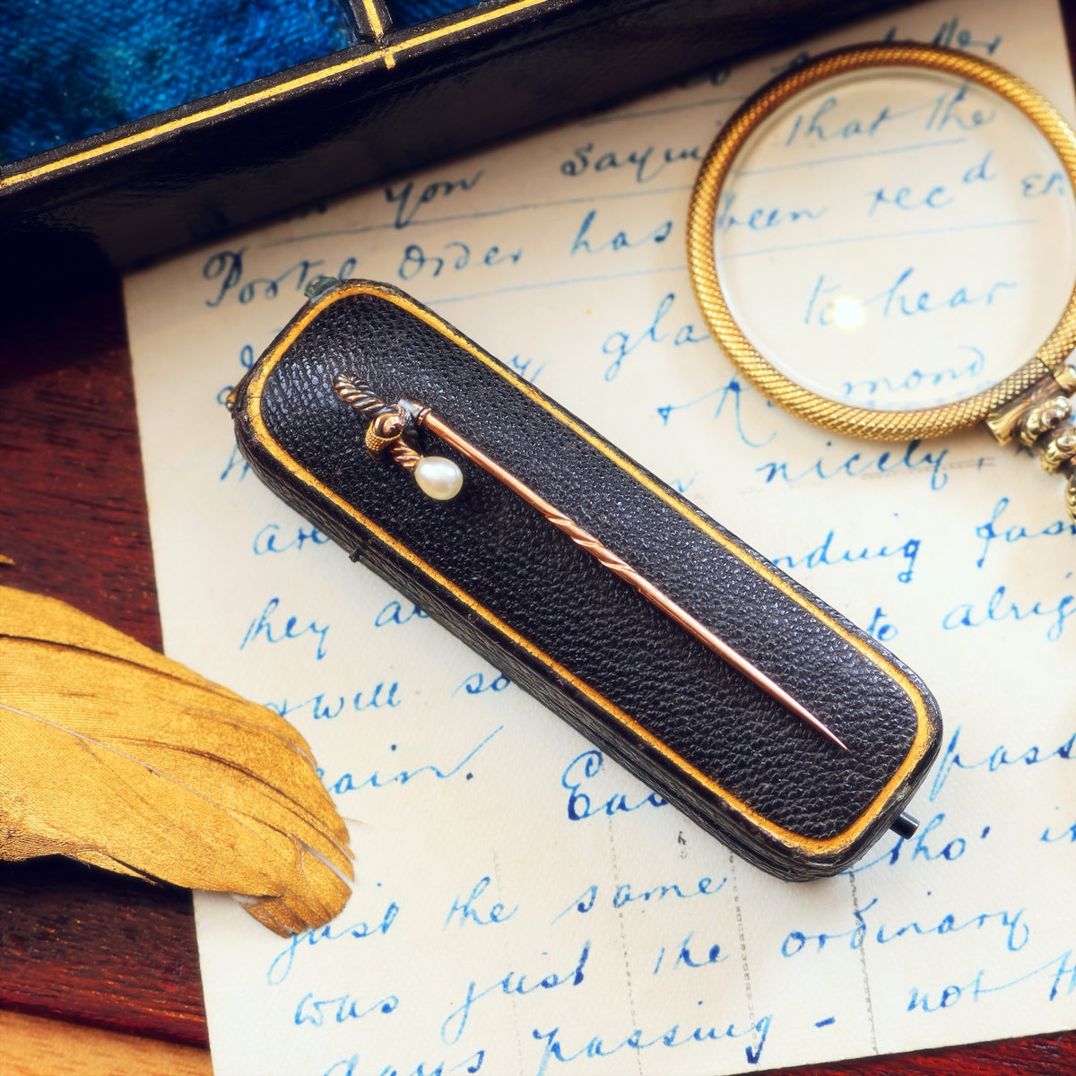 Diminutive Antique Wild Pearl Stick Pin