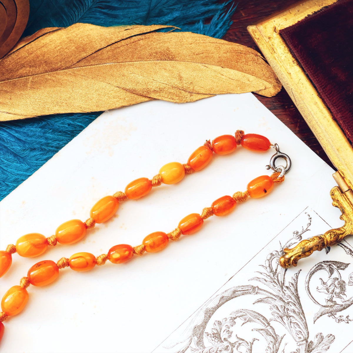 Antique 1920's Amber Necklace