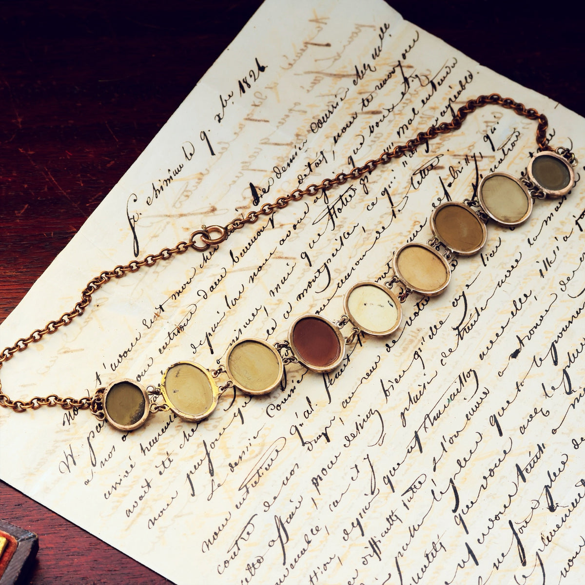 Antique Victorian Lava Cameo Collarette Necklace