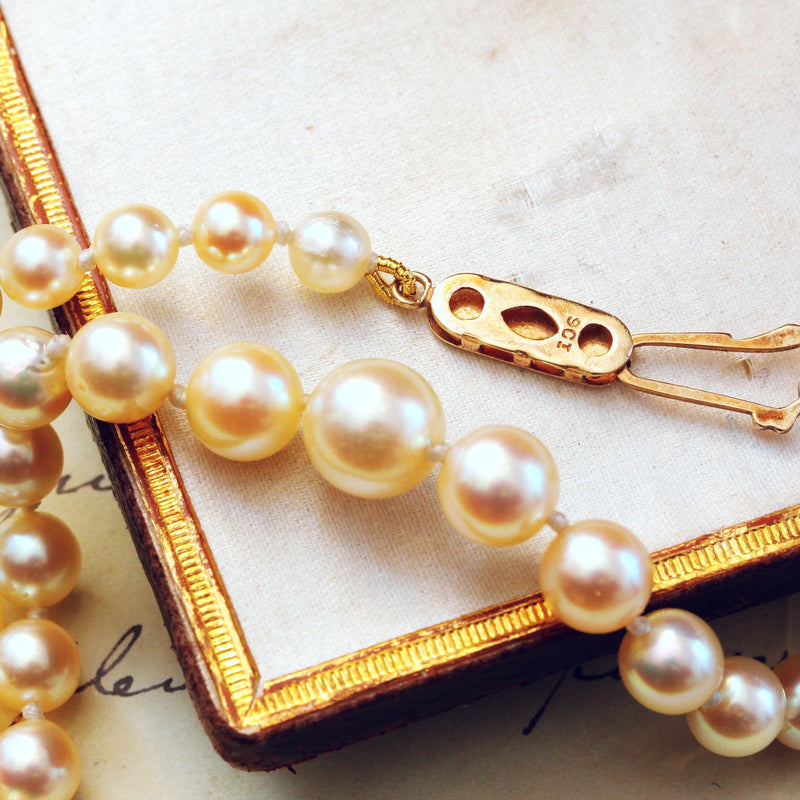 Beautiful Creamy Lustre Vintage Cultured Pearl Necklace