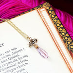 Fairest Lovely! Antique Pink Topaz & Diamond Pendant