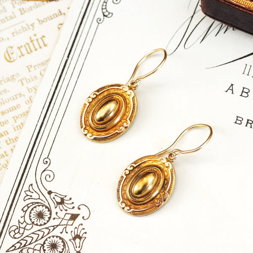 Antique Archaelogical Revival Inspired Gold Earrings