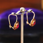 Vintage 18ct Gold Verneuil Ruby Earrings