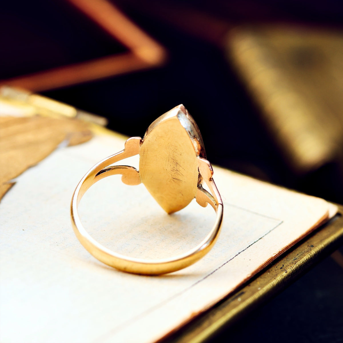 Adorable Antique Edwardian Dendritic Agate Ring
