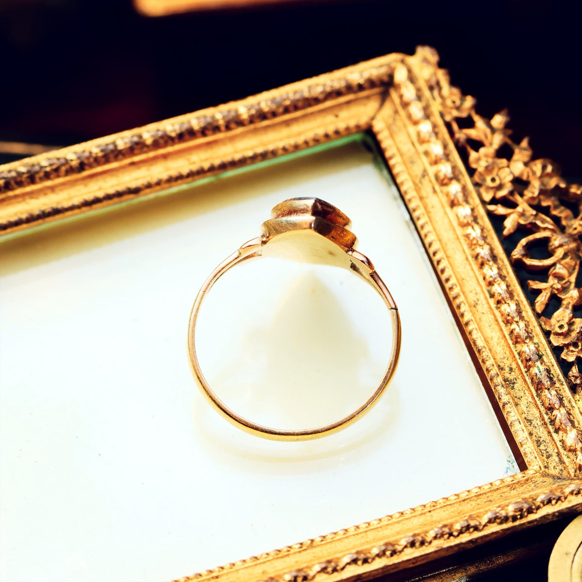 Adorable Antique Edwardian Dendritic Agate Ring