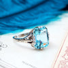 Exquisite Art Deco 5.39ct Aquamarine & Platinum Ring