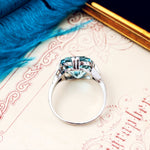 Exquisite Art Deco 5.39ct Aquamarine & Platinum Ring