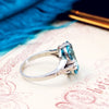 Exquisite Art Deco 5.39ct Aquamarine & Platinum Ring