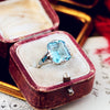 Exquisite Art Deco 5.39ct Aquamarine & Platinum Ring