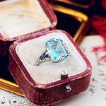 Exquisite Art Deco 5.39ct Aquamarine & Platinum Ring