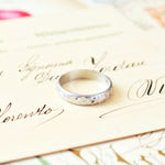 Vintage 1982 Size 'M' / '6.25' Hand Engraved Platinum Wedding Ring