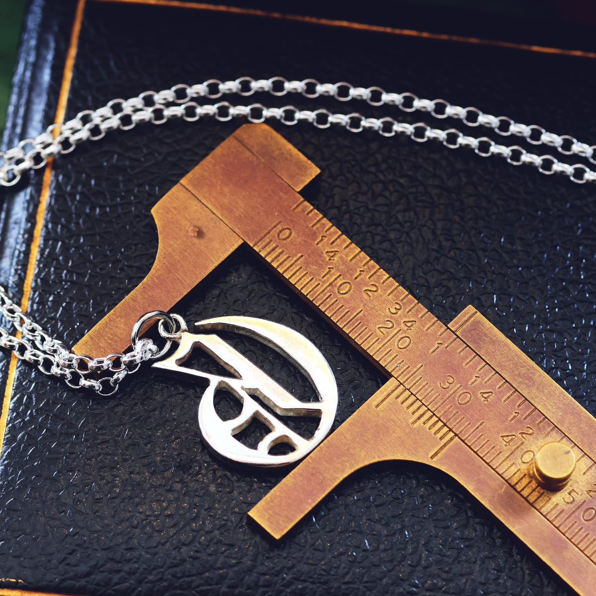 Victorian Gothic Silver Initial 'G' Pendant
