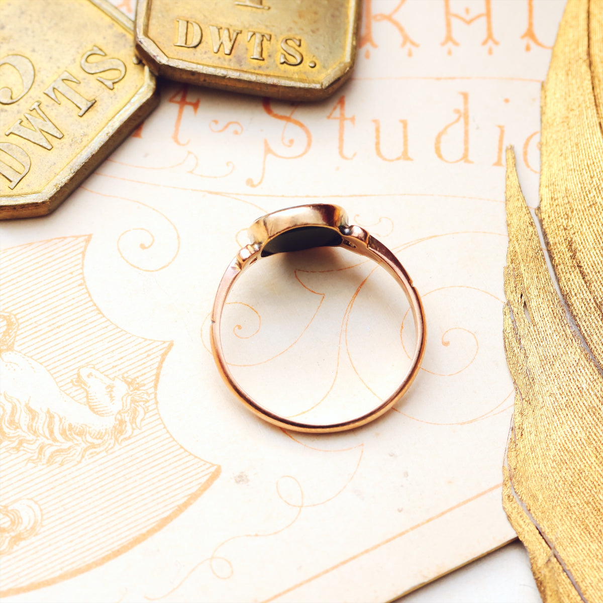 Sweetest Tiny Antique Bloodstone Signet Ring