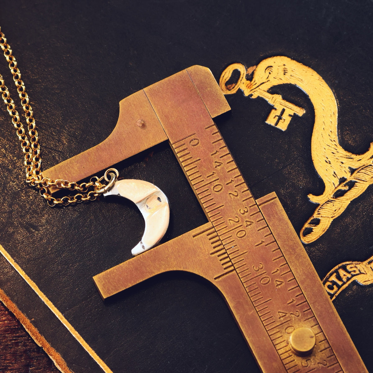 Upcycled Antique Georgian Paste Crescent Moon Pendant