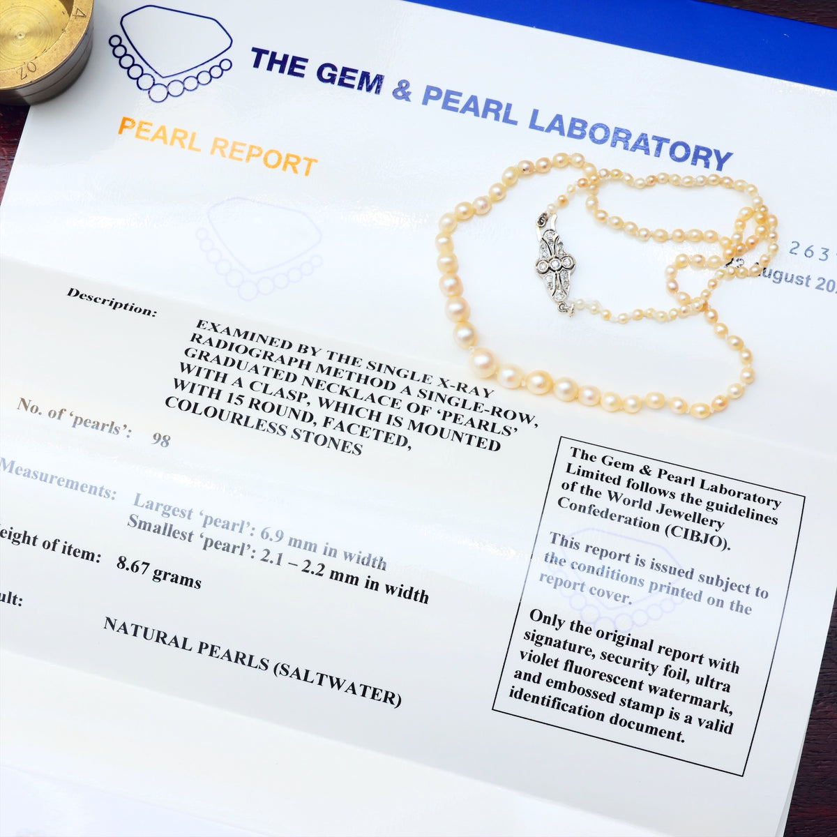 Certificated Natural Saltwater Pearl Necklace